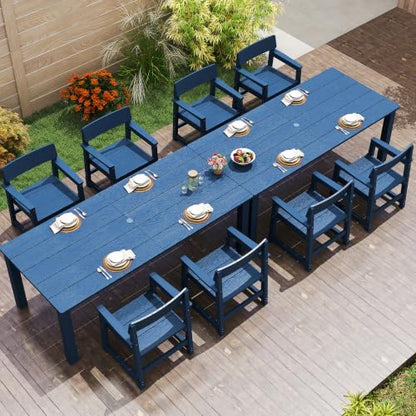 Jocoevol 10 Pcs HIPS Patio Dining Set for 8 Outdoor Tables and Chairs Set