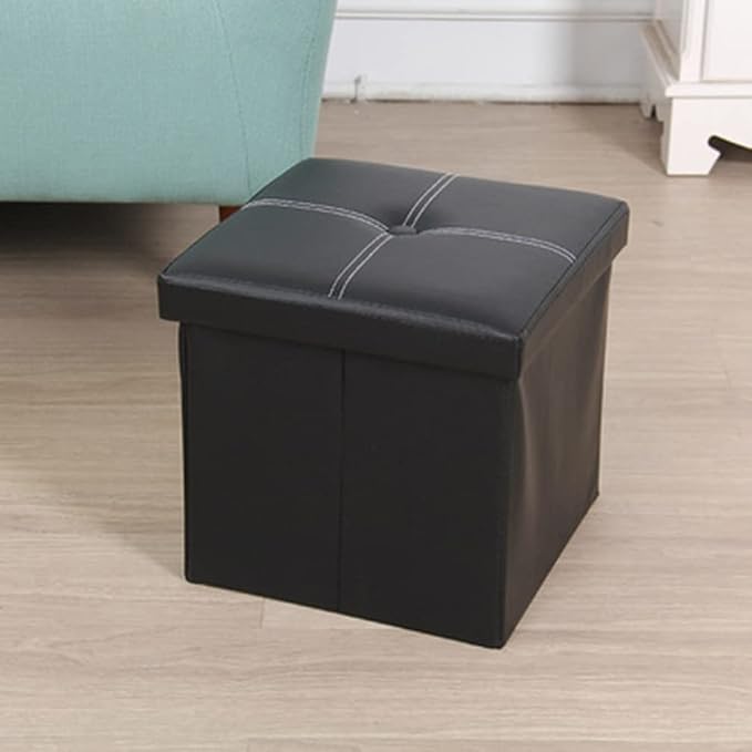 Zerodeko Boy Girl Folding Storage Cube Organizer Box for Toys Clothes and Books Lightweight Linen Basket Black for Home Travel Picnics and Camping