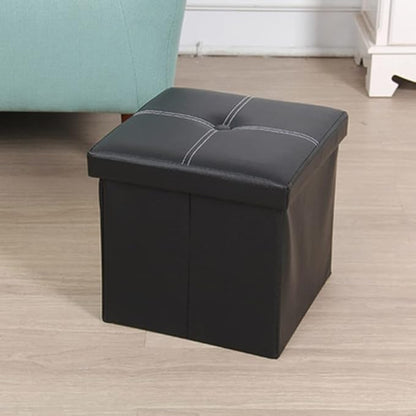 Zerodeko Boy Girl Folding Storage Cube Organizer Box for Toys Clothes and Books Lightweight Linen Basket Black for Home Travel Picnics and Camping