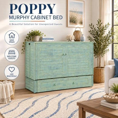 Night & Day Furniture Poppy Skye with Mattress Murphy Cabinet Bed, Queen,
