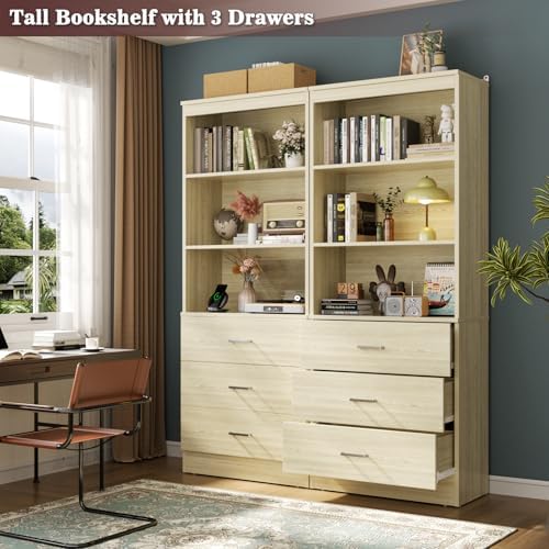 Aheaplus 47.2" Closet Drawers System,Closet System with 3 Drawers,White Oak