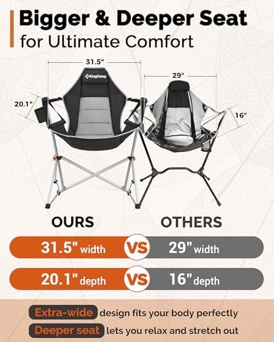 KingCamp Hammock Chair with Footrest, Heavy Duty Swinging Chairs 400lbs