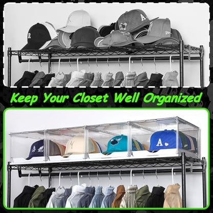 Vtopmart 4 Pack Stackable Baseball Caps Organizer, Each Holds 12 hats