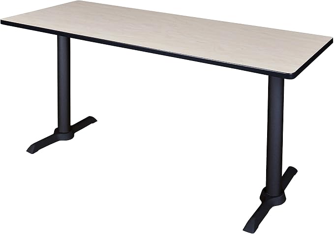 Romig Pillar 66 x 24 in. Steel T-Base Training Seminar Table- Maple