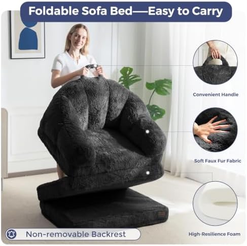 MAXYOYO Folding Sofa Bed, 2 in 1 Convertible Sofa to Lounger