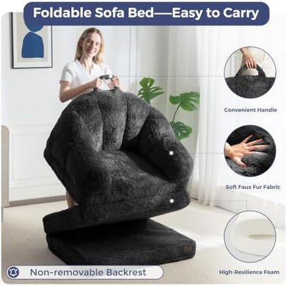 MAXYOYO Folding Sofa Bed, 2 in 1 Convertible Sofa to Lounger