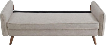Modway Revive Contemporary Modern Fabric Upholstered Sofa In Beige