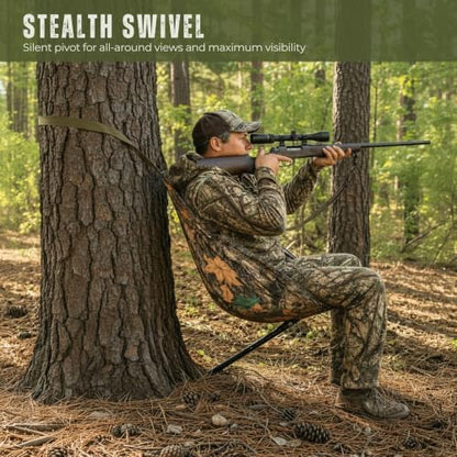 Hammock Chair, Portable Tree Seat for Deer Hunt, Forest Camo