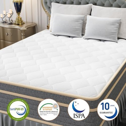 12 Inch Queen Size Mattress in a Box, Independent Pocket Spring, Targeted Support & Zero Motion Transfer, Breathable Skin-Friendly Knit Cover, Compressed for Easy Delivery & Rapid Expansion