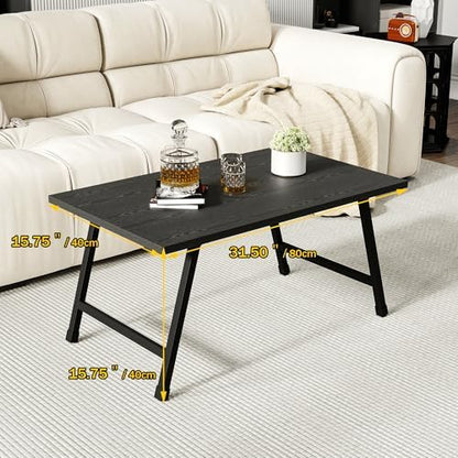 Rectangular Folding Coffee Table Perfect for Small Spaces Black