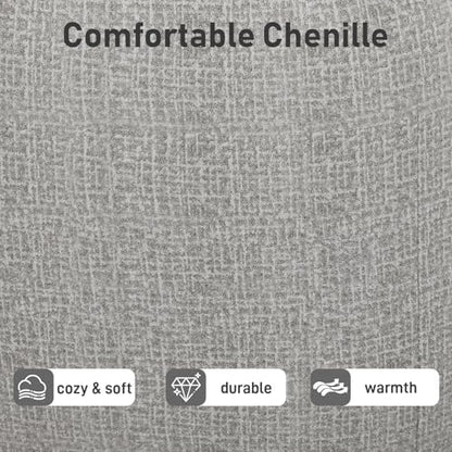 91" Curved Sofa Bed, Chenille Futon Cloud Couch, Deep Seat, Beige
