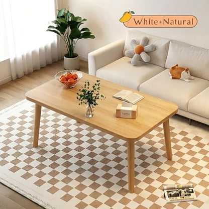 Square Coffee Table for Living room, Natural, 19.7"D x 31.5"W x 16"H