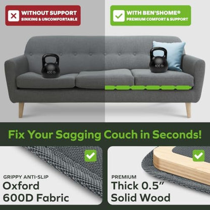 Sectional Couch Cushion Support Board, Sagging 67"+45" x 19.7"