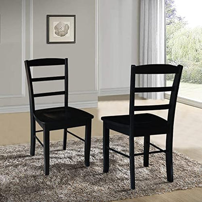 International Concepts Pair of Madrid LadderBack Chairs, Black