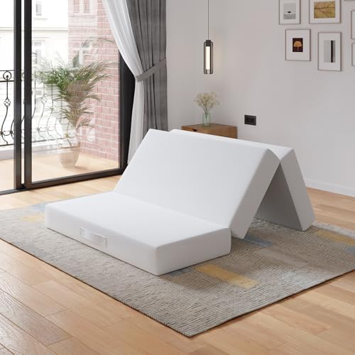 Novilla Foldable Mattress Full | 6 inch Folding Mattress Floor Sofa | Trifold Mattress Suitable for Murphy Bed, Day Bed, Camping, RV | High Support | Certified Material | 75"x54"x6"