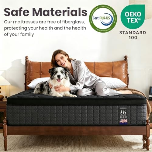 12 Inch Twin Mattress in a Box, Euro Top Hybrid Mattress