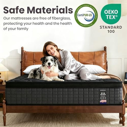 12 Inch Twin Mattress in a Box, Euro Top Hybrid Mattress