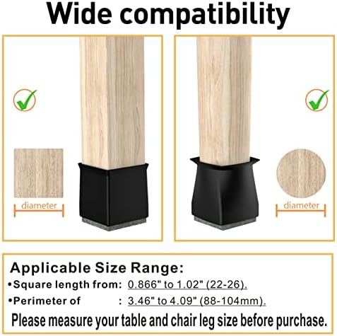 Square Chair Leg Protectors for Hardwood Floors.
