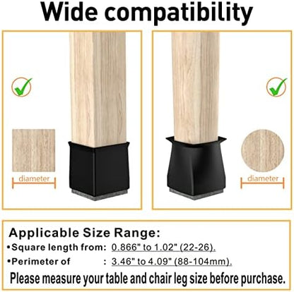 Square Chair Leg Protectors for Hardwood Floors.