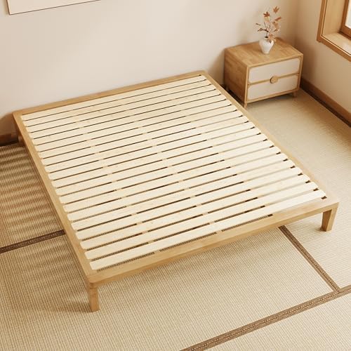 IOTXY King Platform Bed Frame - 12" Solid Wood Mattress Foundation Base