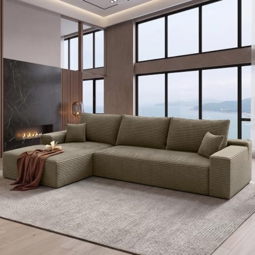 96" Boneless Sectional Couches, Cloud Sofas for Living Room