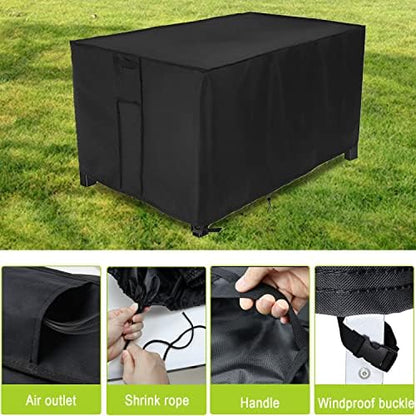 Waterproof Fire Pit Cover Rectangular 52"L x 34"W x 24"H Black