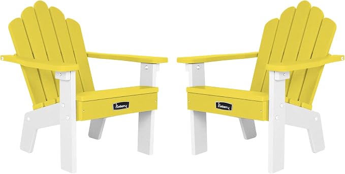 Kids Outdoor Chair, Kids Adirondack Chairs Set of 2, Toddler Outdoor Chair | CPC Certified, HDPE All Weather, Easy Assembly, Ergonomic Design, Fade Shield, Easy-Clean for Patio, Garden, Backyard, Beach