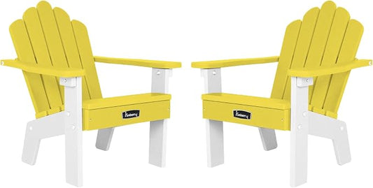 Kids Outdoor Chair, Kids Adirondack Chairs Set of 2, Toddler Outdoor Chair | CPC Certified, HDPE All Weather, Easy Assembly, Ergonomic Design, Fade Shield, Easy-Clean for Patio, Garden, Backyard, Beach