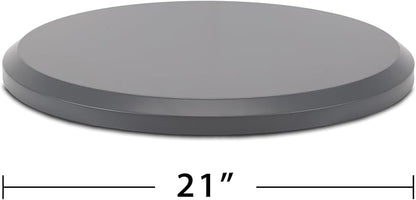 TIKI Social & Huddle Tabletop Fire Pit Cover - 21" Durable Powder Coated Steel Lid - Weather-Resistant Outdoor Fire Pit Protection - Converts Fire Pit into Table - Patio & Backyard Accessory, Gray