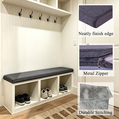 Piano Bench Cushion 36x14 Inch for Indoor with Non Slip Bottom,Dark Gray