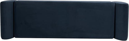 HomePop 60" Modern Storage Bench with Wood Legs - Blue Velvet