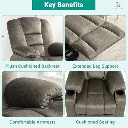 Naomi Home Doris Power Lift Recliner Chair for Elderly - Gray