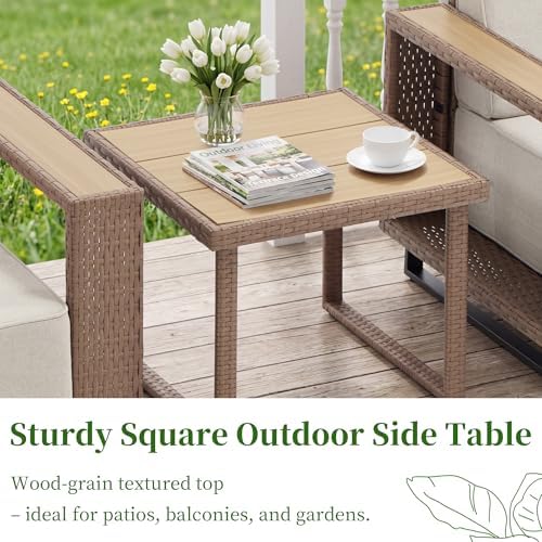 Bonzy Home Wicker Patio Chairs Set of 2, 360° Swivel Rattan Outdoor Accent Chairs with Extra-Thick Soft Cushions and Widened Armrest, Patio Conversation Sets for Porch, Garden Poolside Balcony