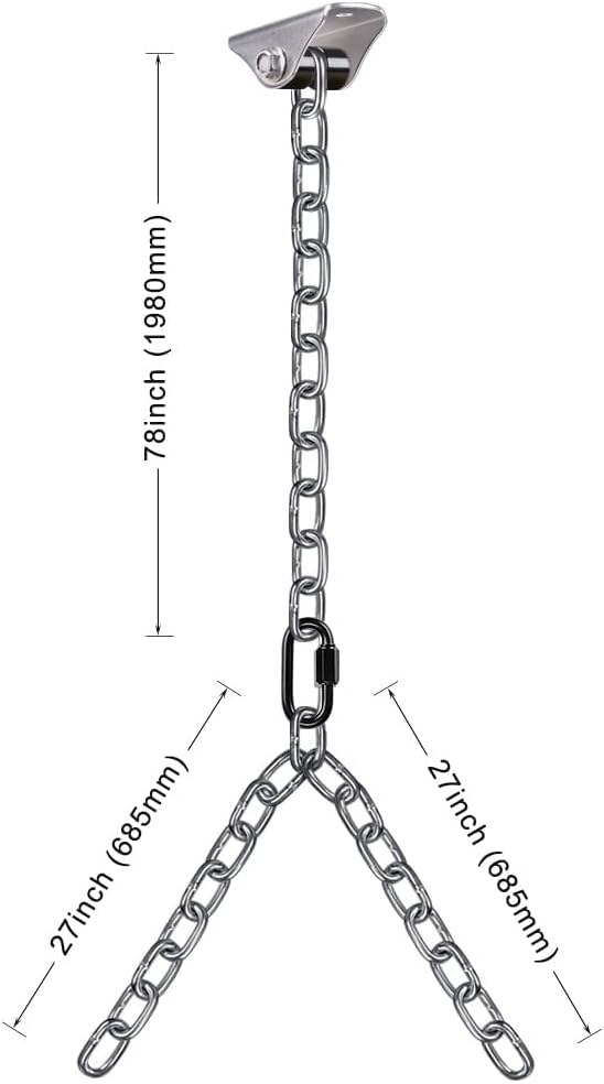 BeneLabel 2Pcs 105" (8.75 ft) Porch Swing Chain Kit 1000 LB Capacity Porch Swing Hanger with Silver Chains for Indoor Outdoor Bench Chair, Hanging Chairs