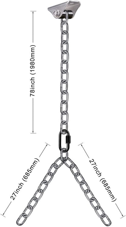 BeneLabel 2Pcs 105" (8.75 ft) Porch Swing Chain Kit 1000 LB Capacity Porch Swing Hanger with Silver Chains for Indoor Outdoor Bench Chair, Hanging Chairs