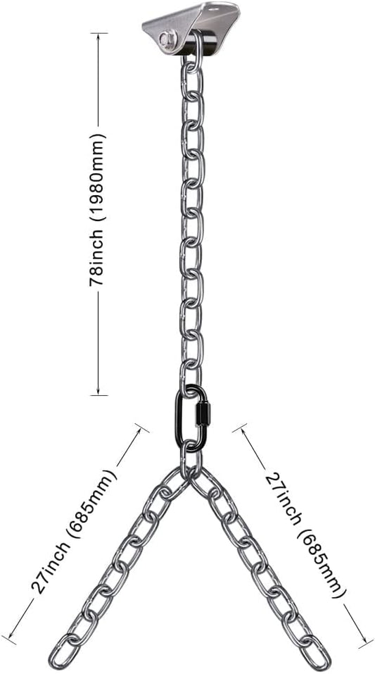 BeneLabel 2Pcs 105" (8.75 ft) Porch Swing Chain Kit 1000 LB Capacity Porch Swing Hanger with Silver Chains for Indoor Outdoor Bench Chair, Hanging Chairs