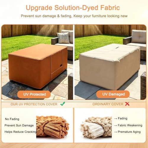 NettyPro Fire Pit Table Cover Rectangular Waterproof, 52x34 inch