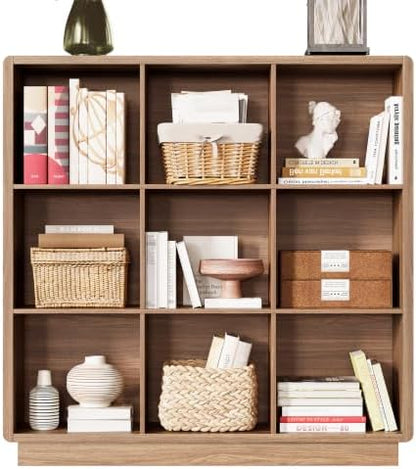 ChooChoo 9 Cube Storage Organizer, Wooden Bookcase with Storage, 43 Inch