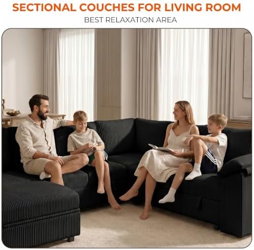Modular Sectional Sleeper Sofa with Pull Out Bed, U Shaped Couch