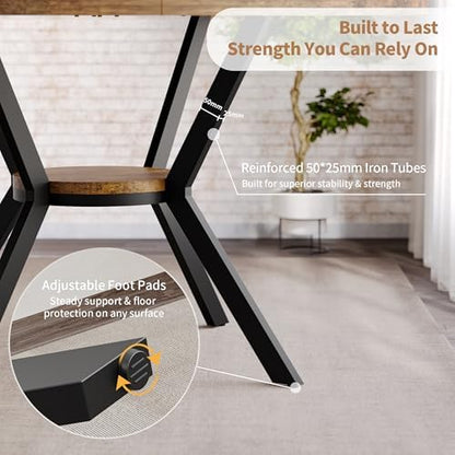 Round Dining Table for 2-4, 42'' Kitchen & Dining Room Tables with Storage