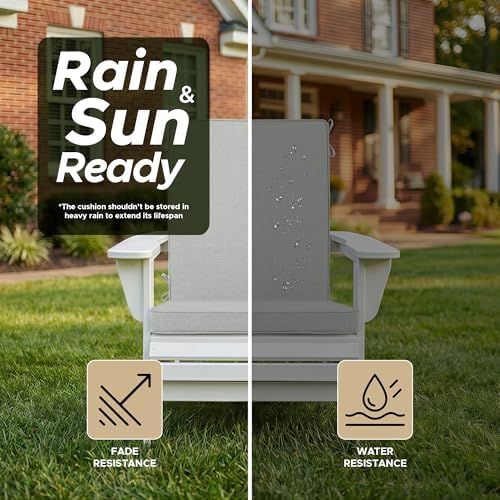 Outdoor Chair Cushions 20x20 Inch, Set of 4, Light Grey