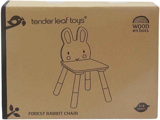 Tender Leaf Toys - Forest Table and Chairs Collections - Adorable Kids Size Art Play Game Table and Chairs - Made with Premium Materials and Craftsmanship for Children 3+ (Forest Rabbit Chair)