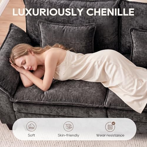 IPKIG 82.6" Modular Sectional Cloud Couch, Modern Loveseat Sofa