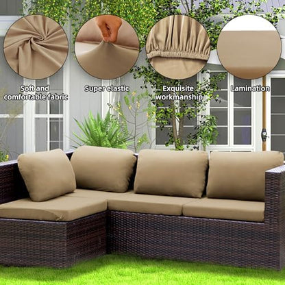 8PCS Patio Cushion Covers.Patio Furniture Couch SeatSlipcovers