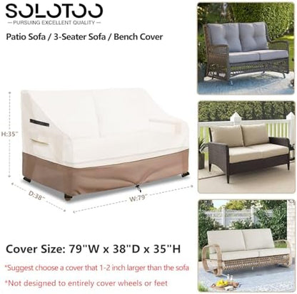 Outdoor Couch Cover Waterproof, 79" W x 38" D x 35" H