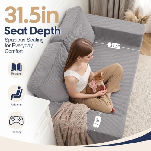 COMAX Futon Sofa Bed, Convertible Sofa Bed, Folding Boneless Couches