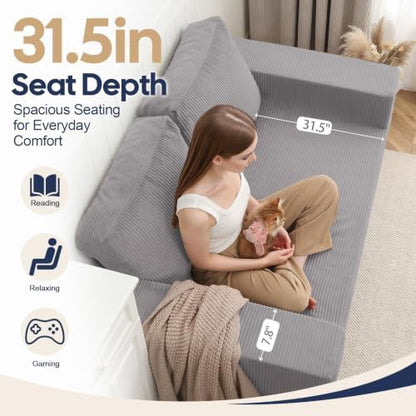COMAX Futon Sofa Bed, Convertible Sofa Bed, Folding Boneless Couches