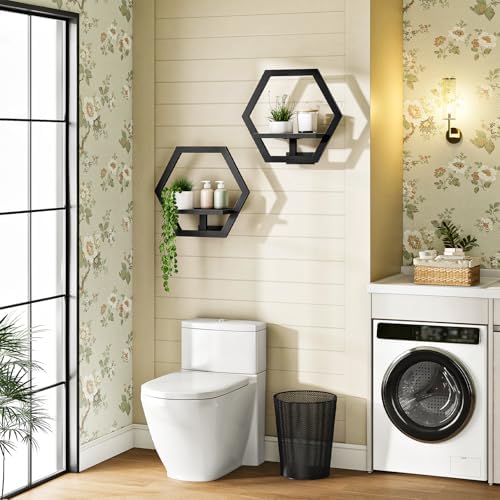 Floating Plant Shelves Set of 2, Wall Plant Holder