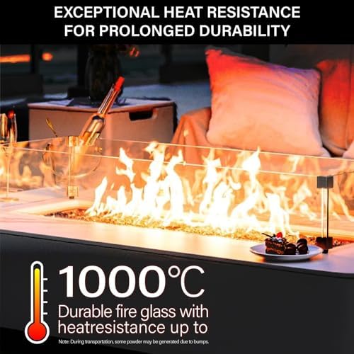 NUPICK 10 Pound Fire Glass, 1/2 Inch Reflective Fire Pit Glass