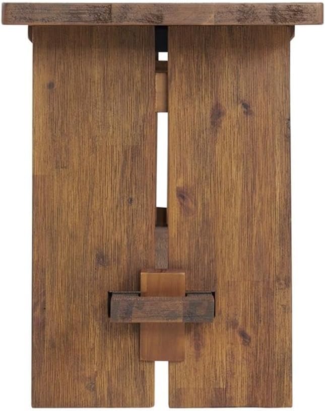 Alaterre Furniture Bethel Wall Mounted Coat Rack & Bench Set – Rustic 40-Inch Entryway Organizer with 5 Coat Hooks, Solid Wood Seat & Storage Shelves for Mudroom or Foyer (Natural Aged Brown)